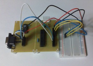 dsPICオシロの新RS-232C通信部分とLED×4部分を組み立てて検証