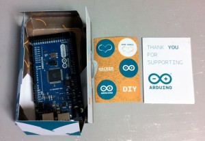 Arduino MEGA ADK（パッケージを開けたところ）