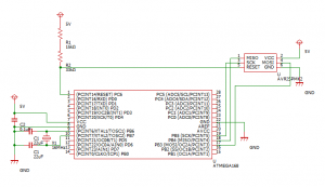 ATmega168のICSP回路図