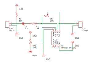 調整可能な音センサーの回路図